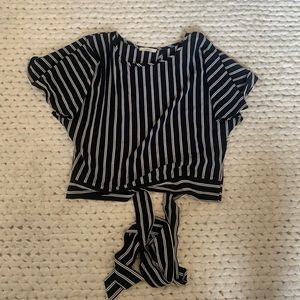 blouse. White and black stripes